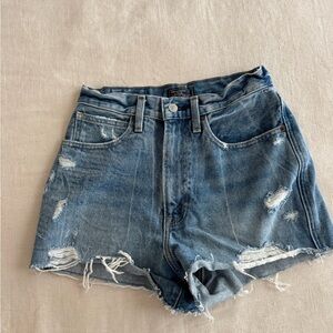 Abercrombie & Fitch Blue Jean Shorts Distressed High-Waisted